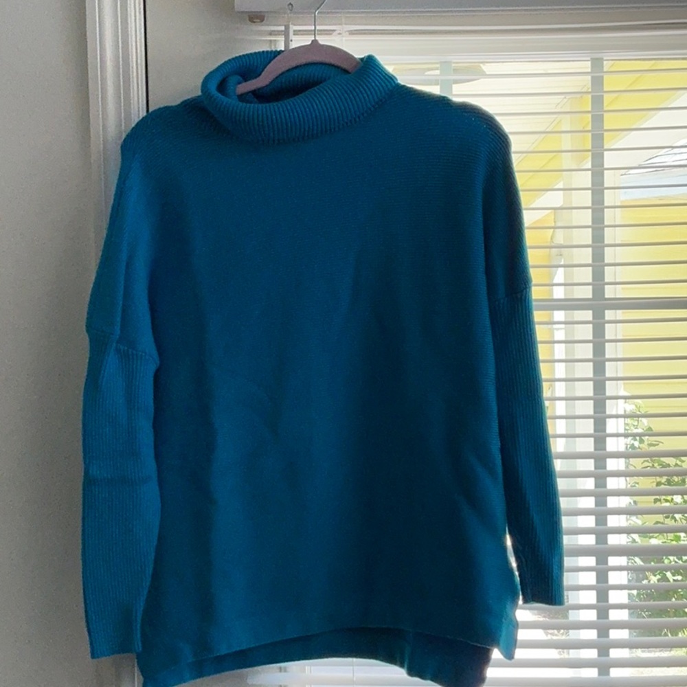Blue Turtleneck Sweater